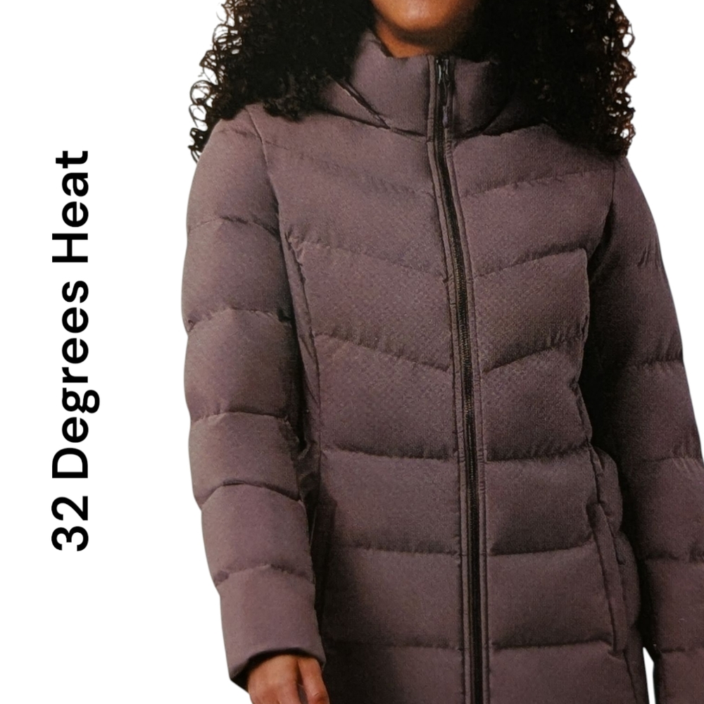 32 Degrees | Women's Quilted Puffer Full Zip & Pockets Jacket | Lavender | Small